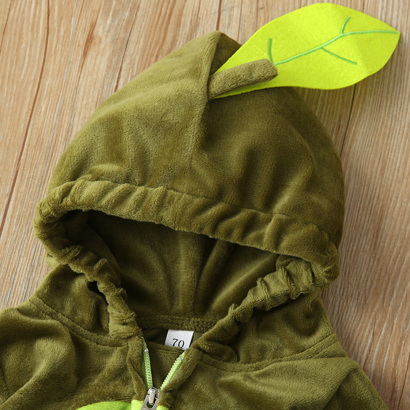 Baby Avocado Warm Hooded Jumpsuit