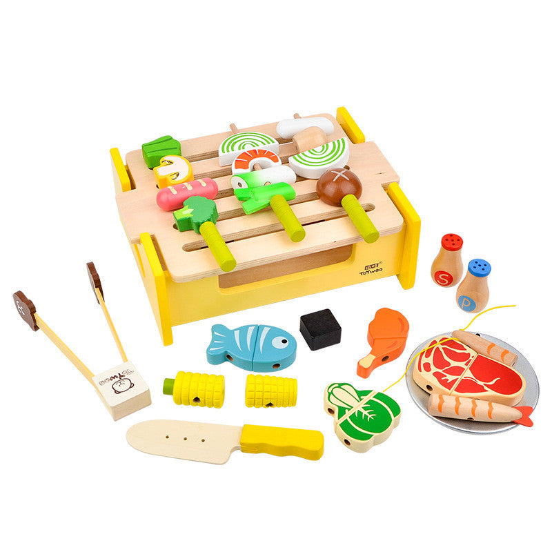 Magnetic Wooden BBQ Grilling Cook Set