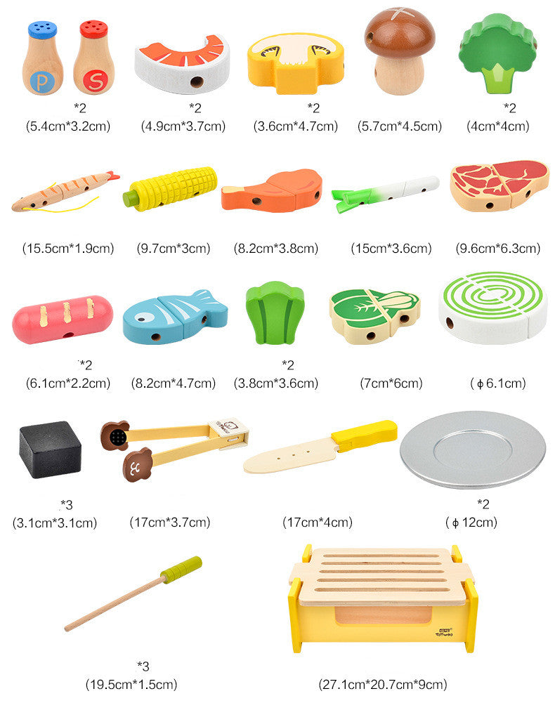 Magnetic Wooden BBQ Grilling Cook Set