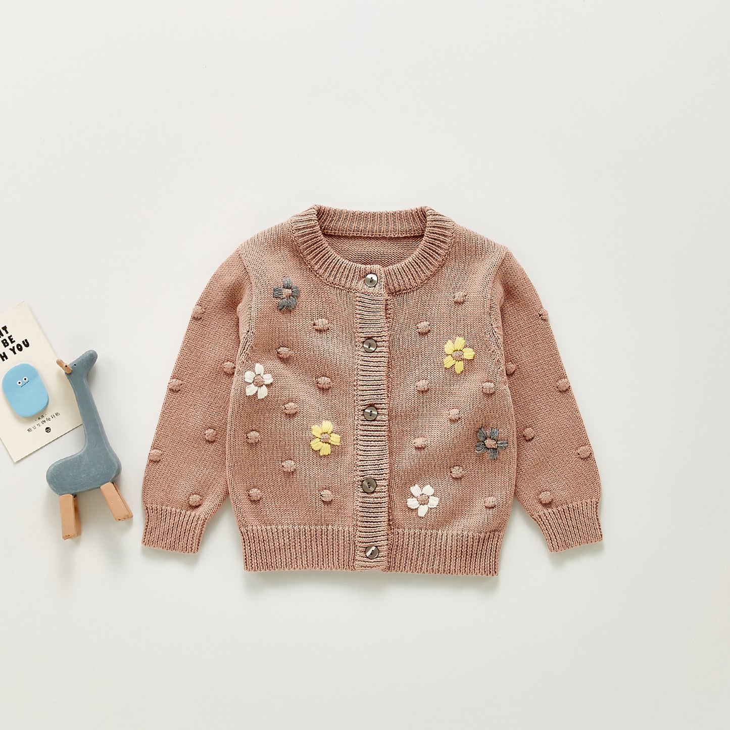 Baby Girl Floral Knitted Cardigan Sweater