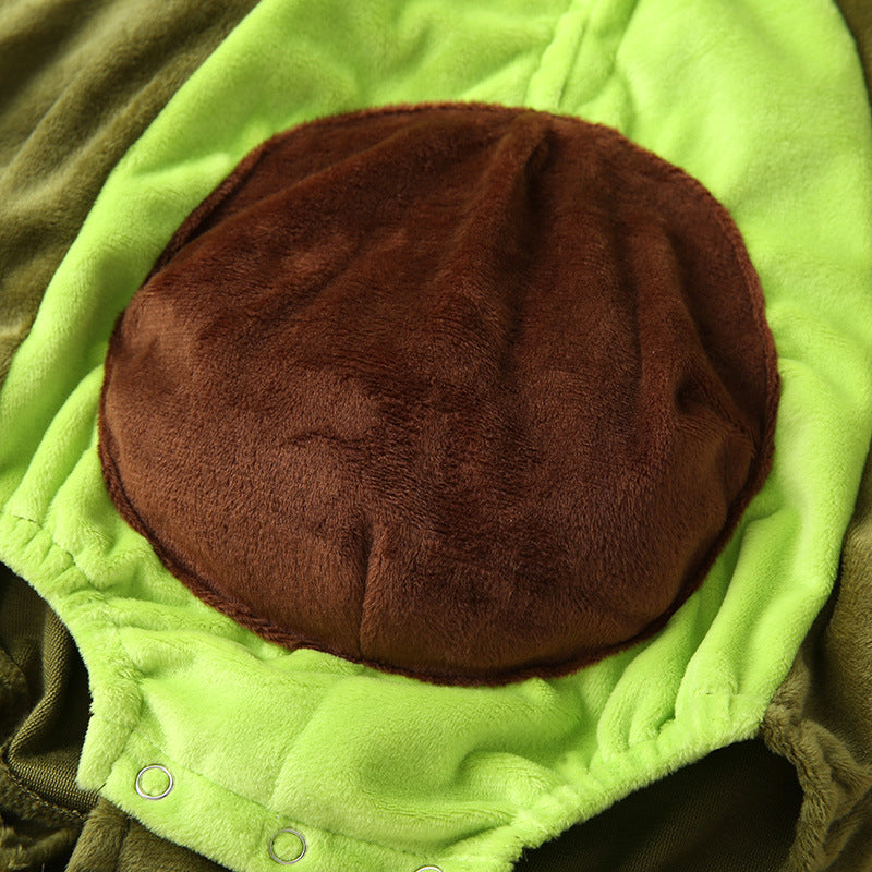 Baby Avocado Warm Hooded Jumpsuit