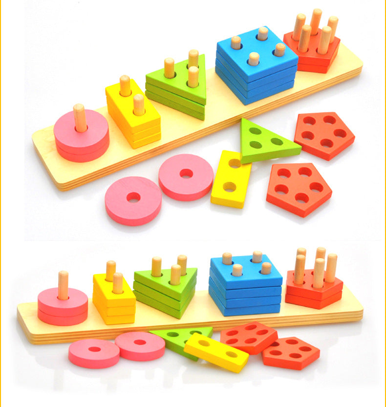 Montessori Geometric Shape Stacking Baby Toy