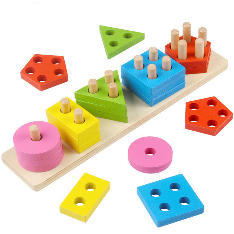 Montessori Geometric Shape Stacking Baby Toy