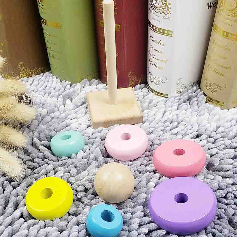 Rainbow Color Stacking Ring Tower Blocks Toddler Baby Toys