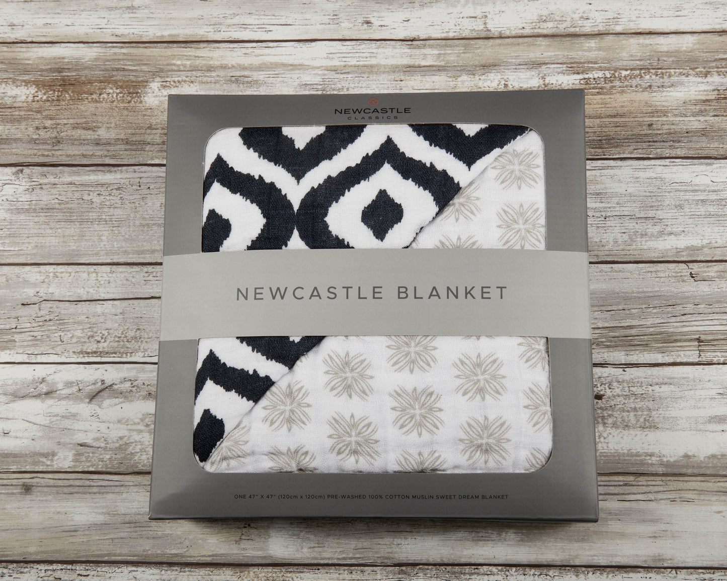 Moroccan Blue and Flower Child Cotton Muslin Blanket