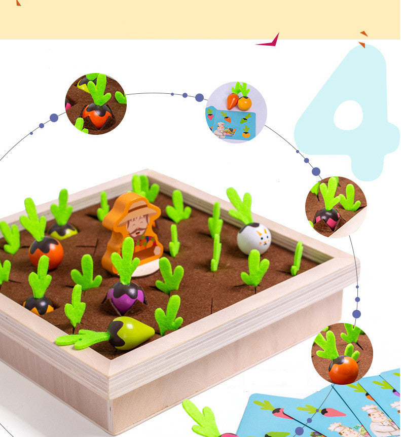 Wooden Vegetable Garden Memory Matching Game
