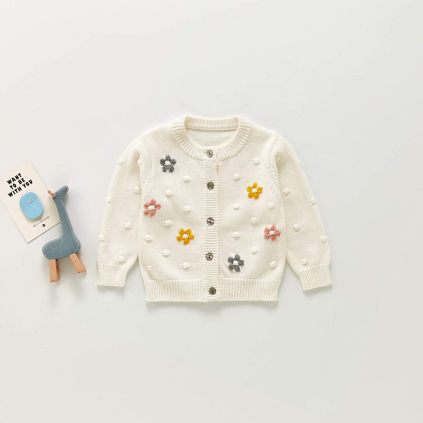 Baby Girl Floral Knitted Cardigan Sweater