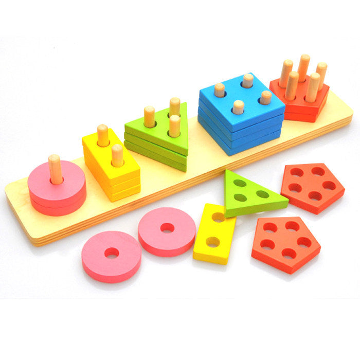 Montessori Geometric Shape Stacking Baby Toy