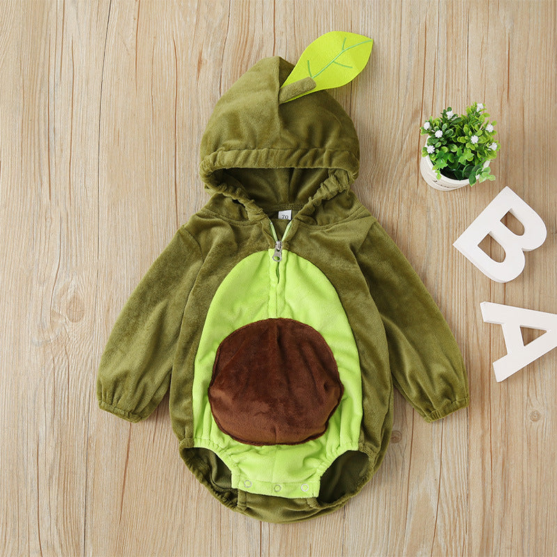Baby Avocado Warm Hooded Jumpsuit