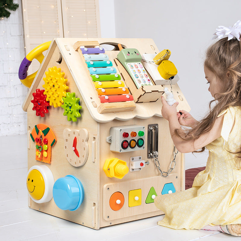 Wooden Busy Board House