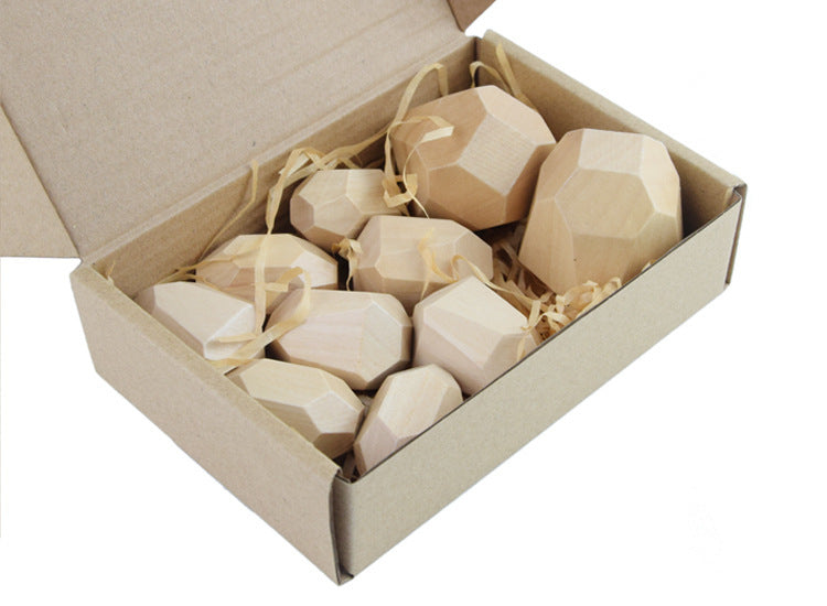 Wooden Colored Stones Jenga Stackable Blocks