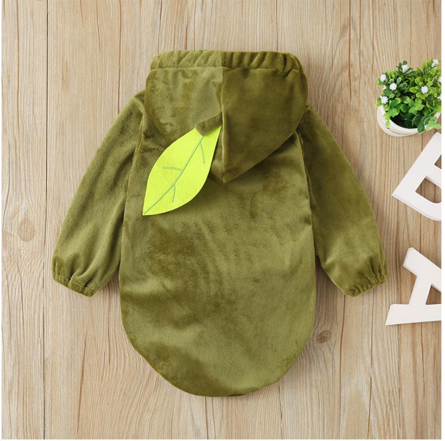 Baby Avocado Warm Hooded Jumpsuit
