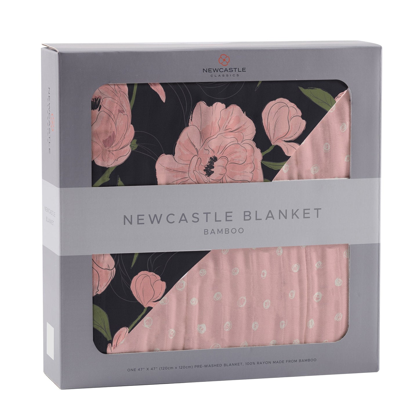 Peonies and Pretty in Pink Reversible Bamboo Blanket