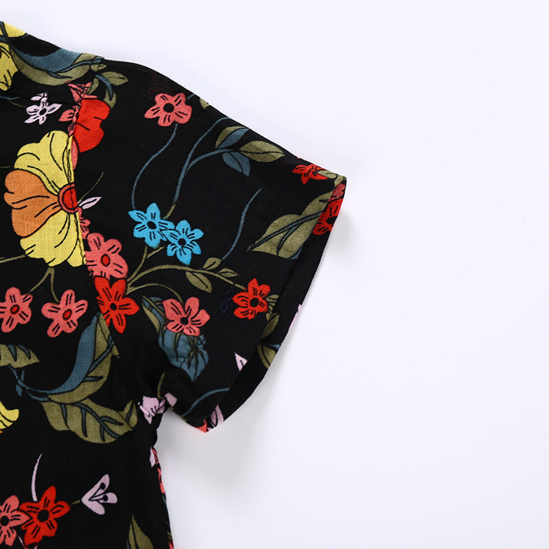 Flower Print Button Down Shirt