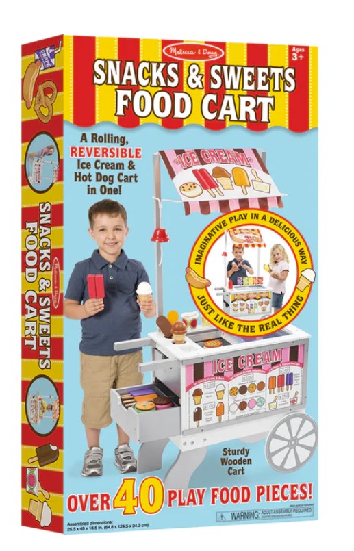 Melissa & Doug Snacks & Sweets Cart - Ice Cream & Hot Dogs