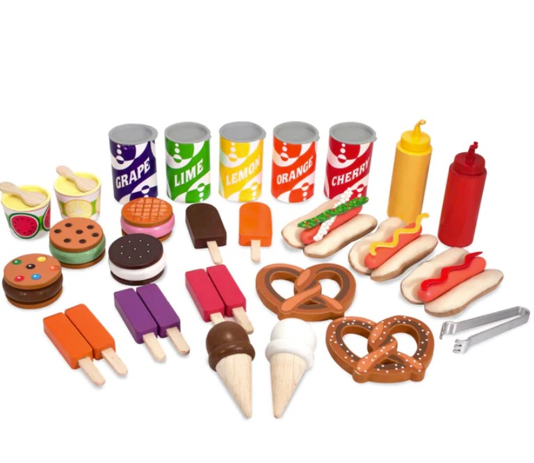 Melissa & Doug Snacks & Sweets Cart - Ice Cream & Hot Dogs