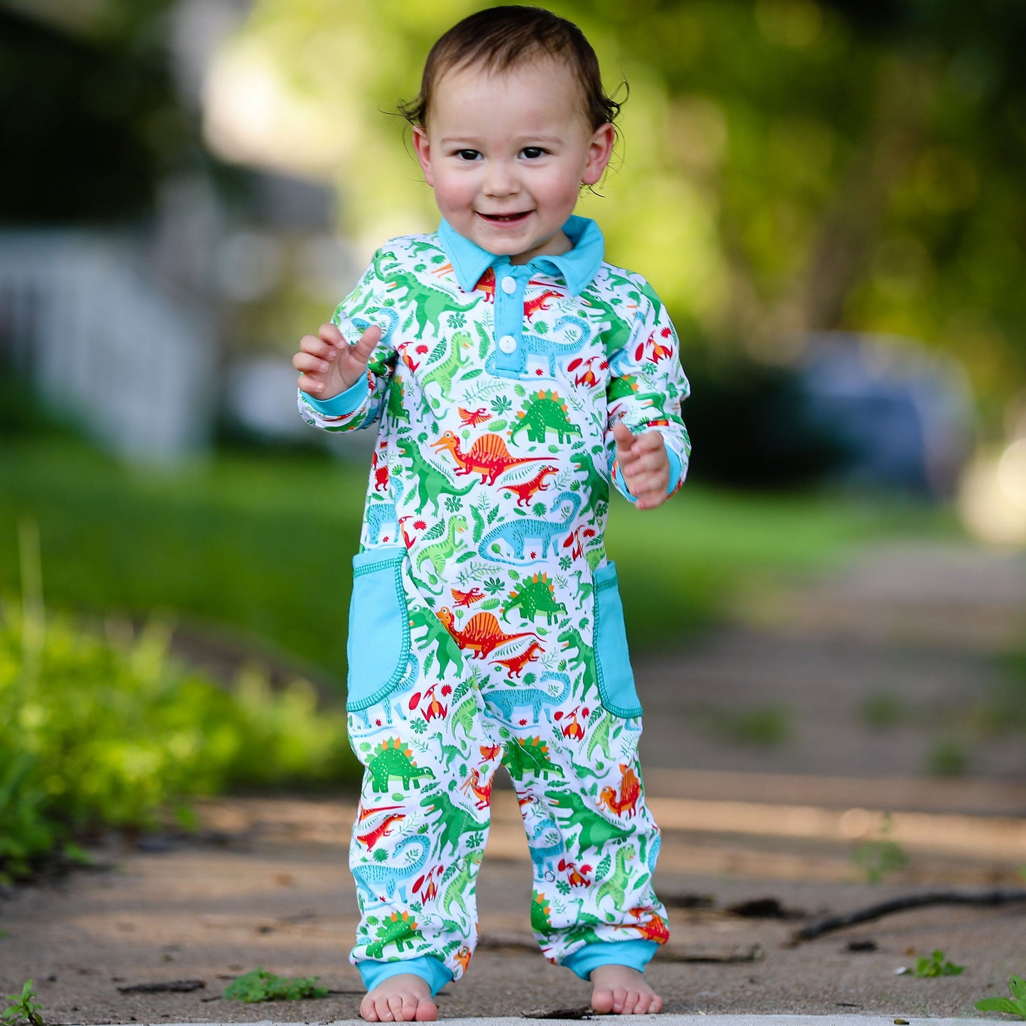 Dinosaur T Rex Baby/Toddler Boys Romper