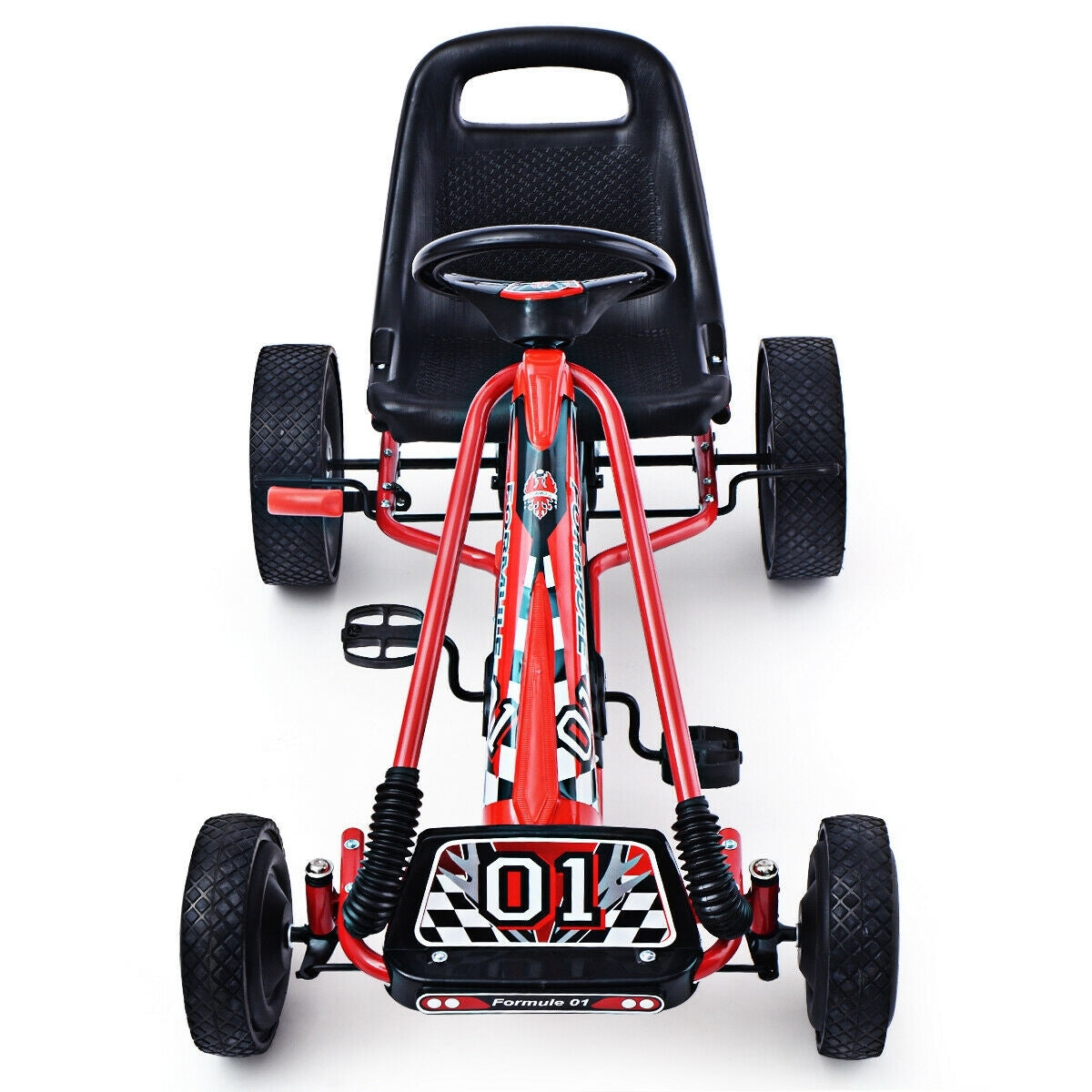 4 Wheels Kids Ride On Pedal Powered Bike Go Kart Racer Car - Red