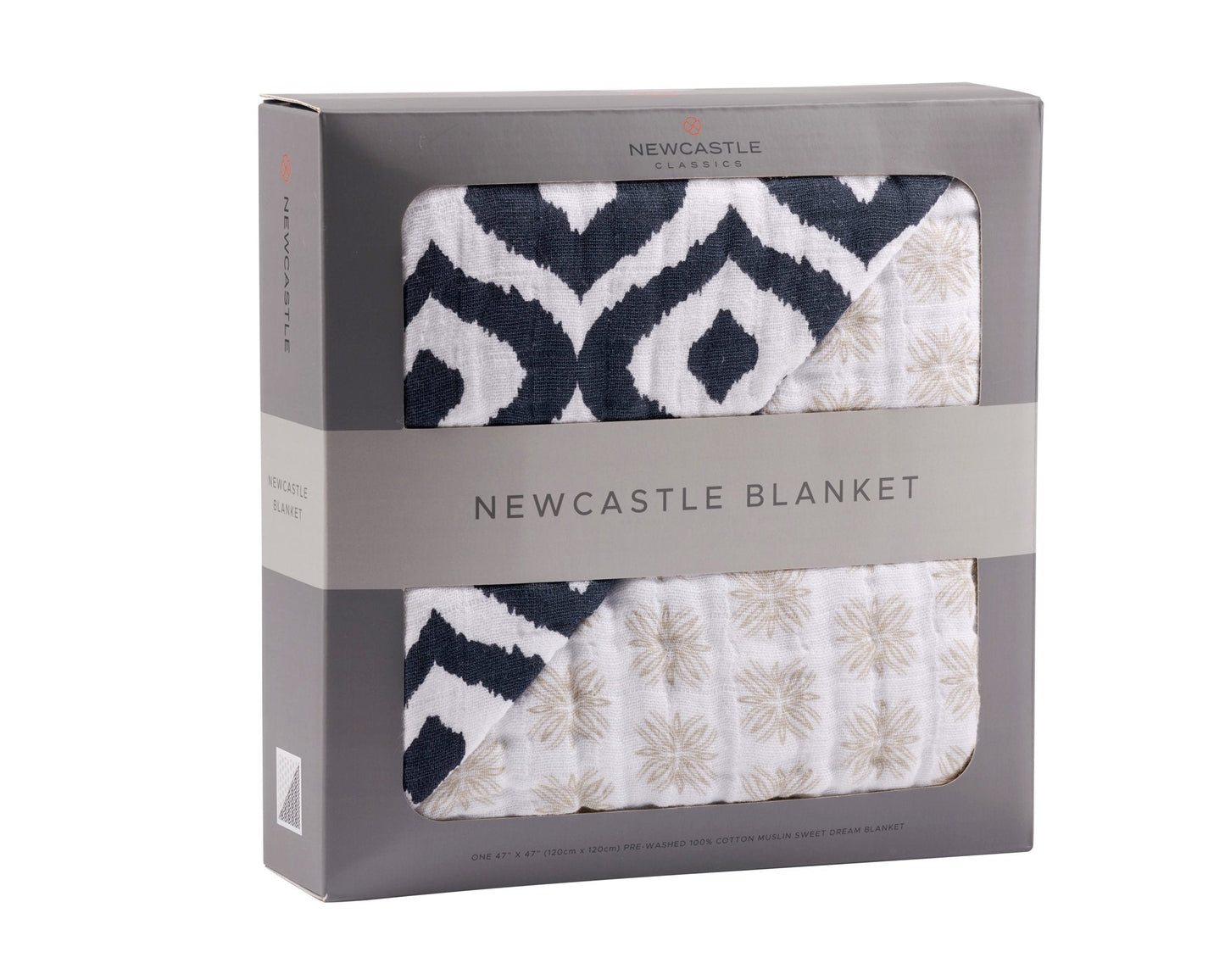 Moroccan Blue and Flower Child Cotton Muslin Blanket