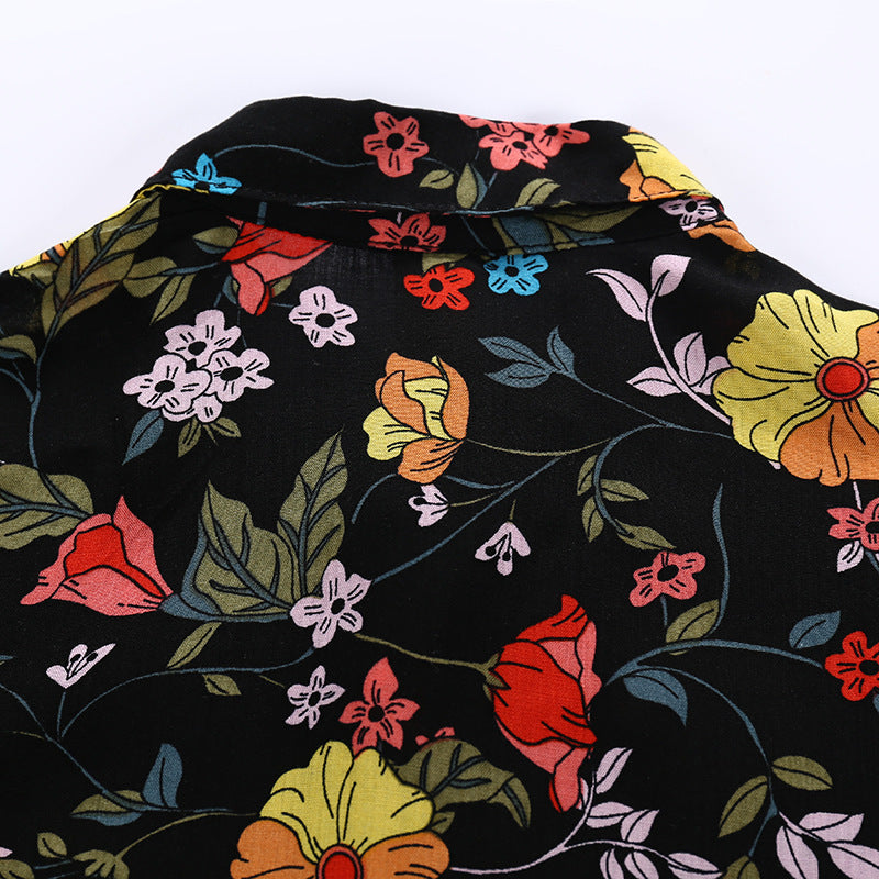 Flower Print Button Down Shirt