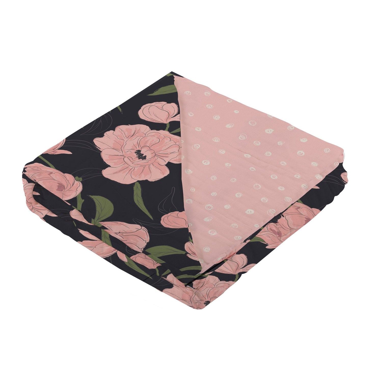 Peonies and Pretty in Pink Reversible Bamboo Blanket