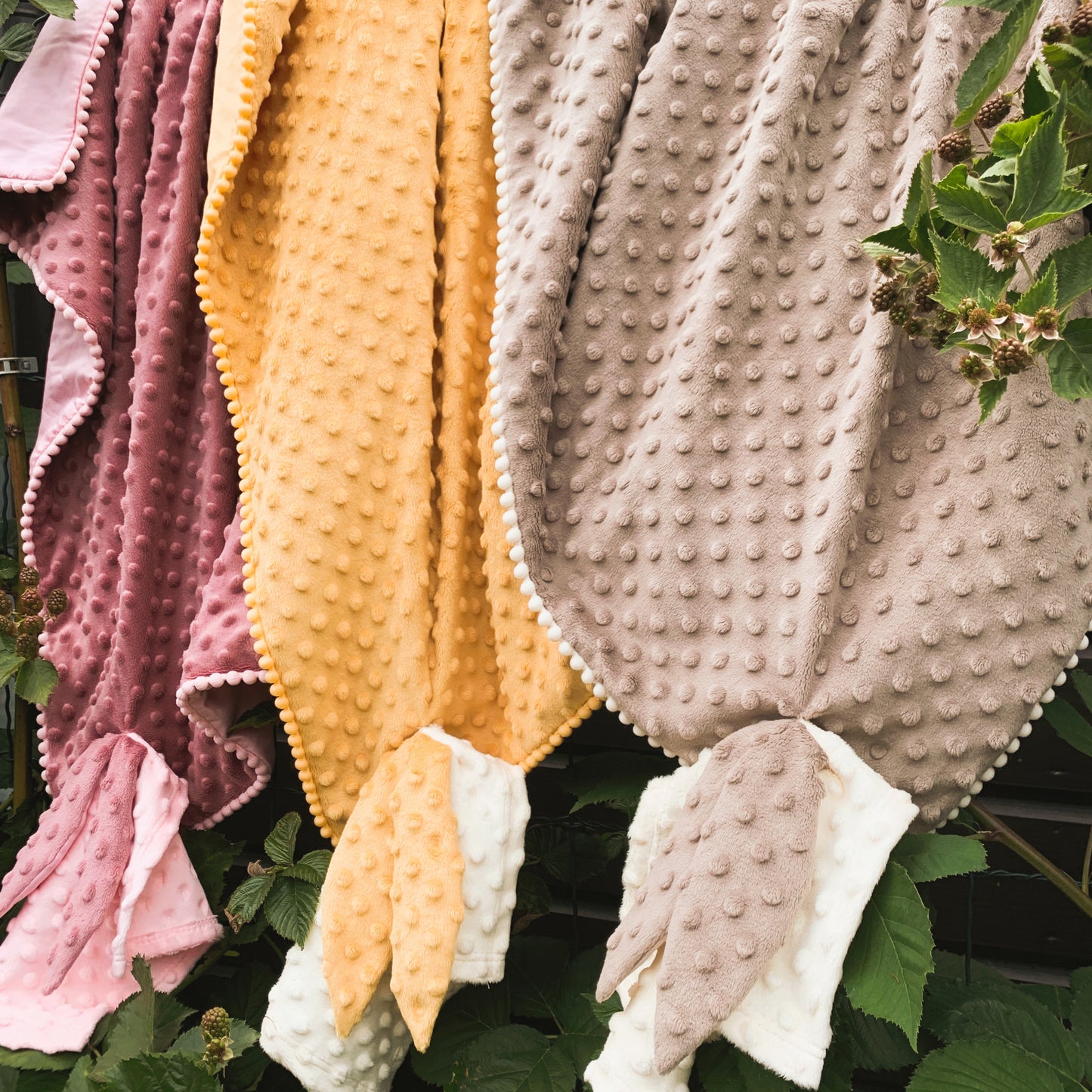 2 in 1 Satin Sensory Blanket w/ Sewn-up Baby Comforter