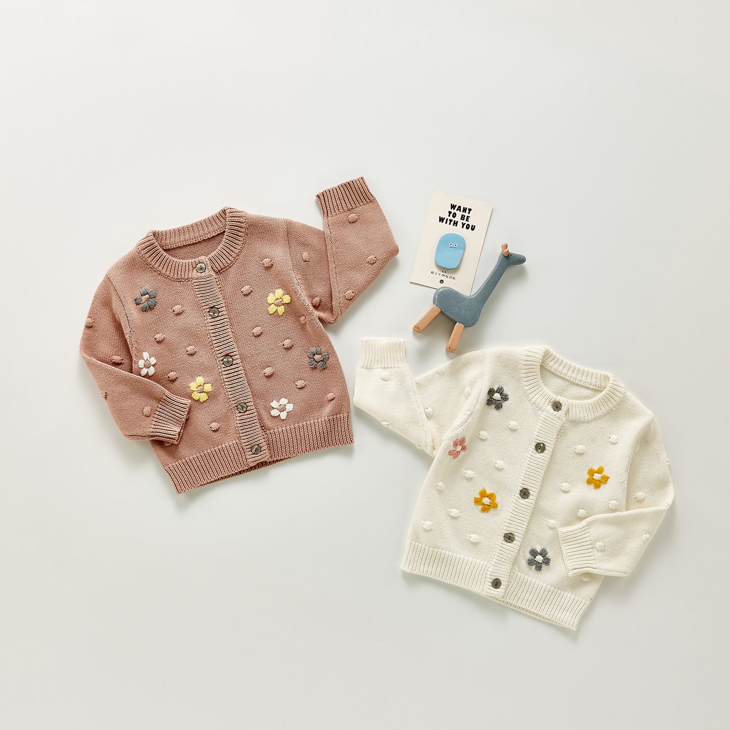 Baby Girl Floral Knitted Cardigan Sweater