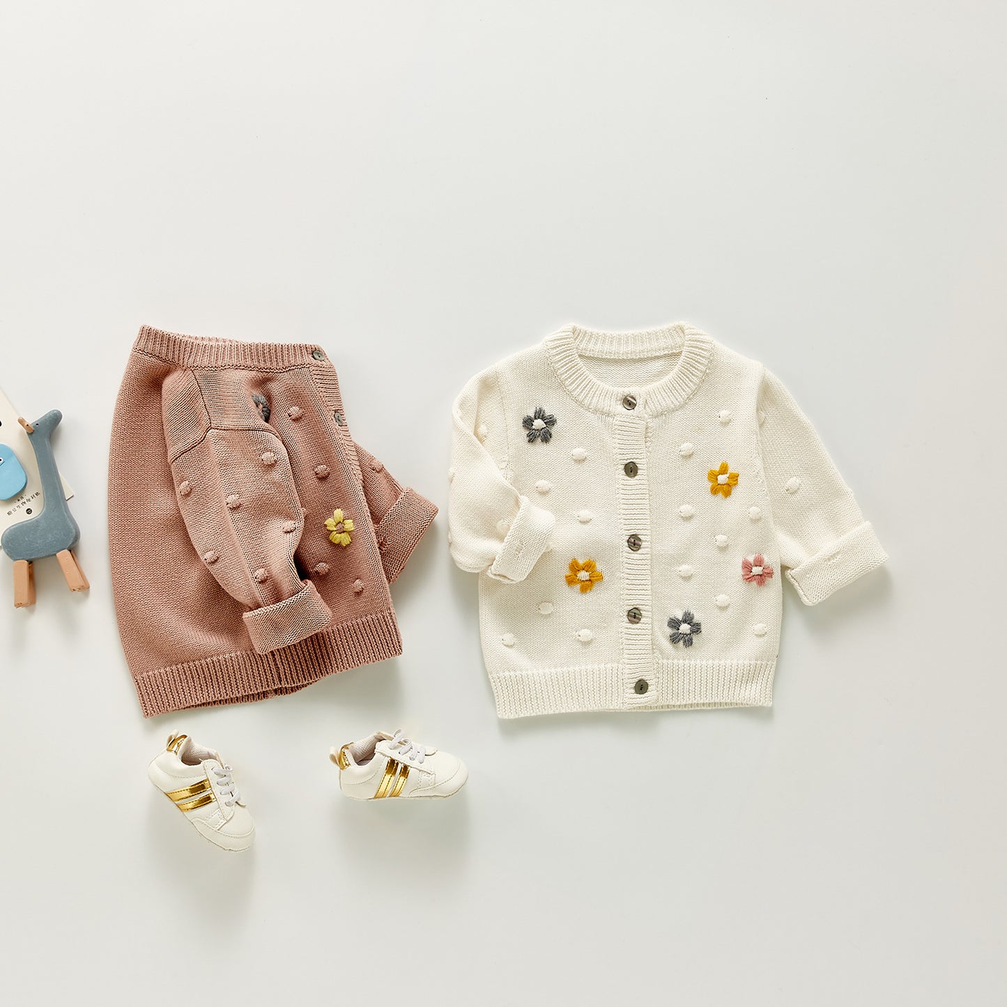 Baby Girl Floral Knitted Cardigan Sweater