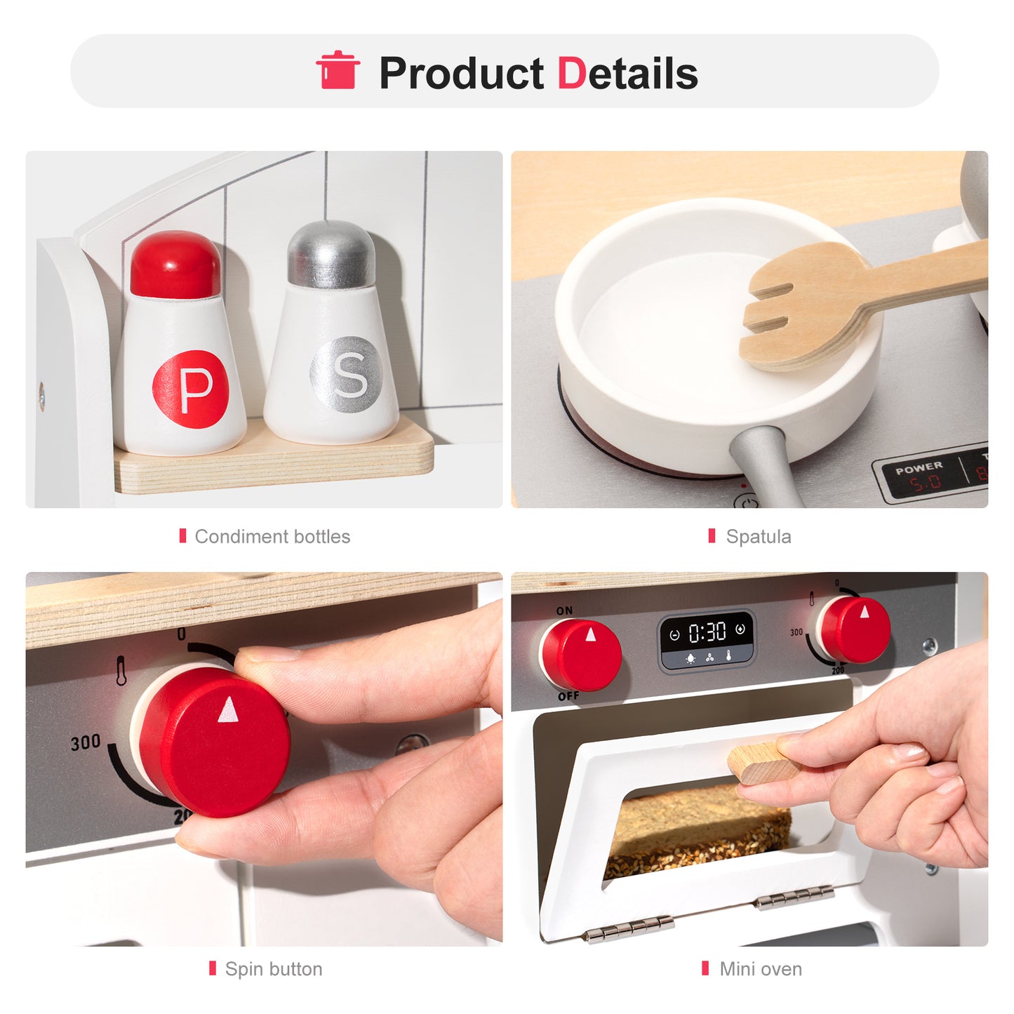 Children's White Wooden Gourmet Kitchen Play Set