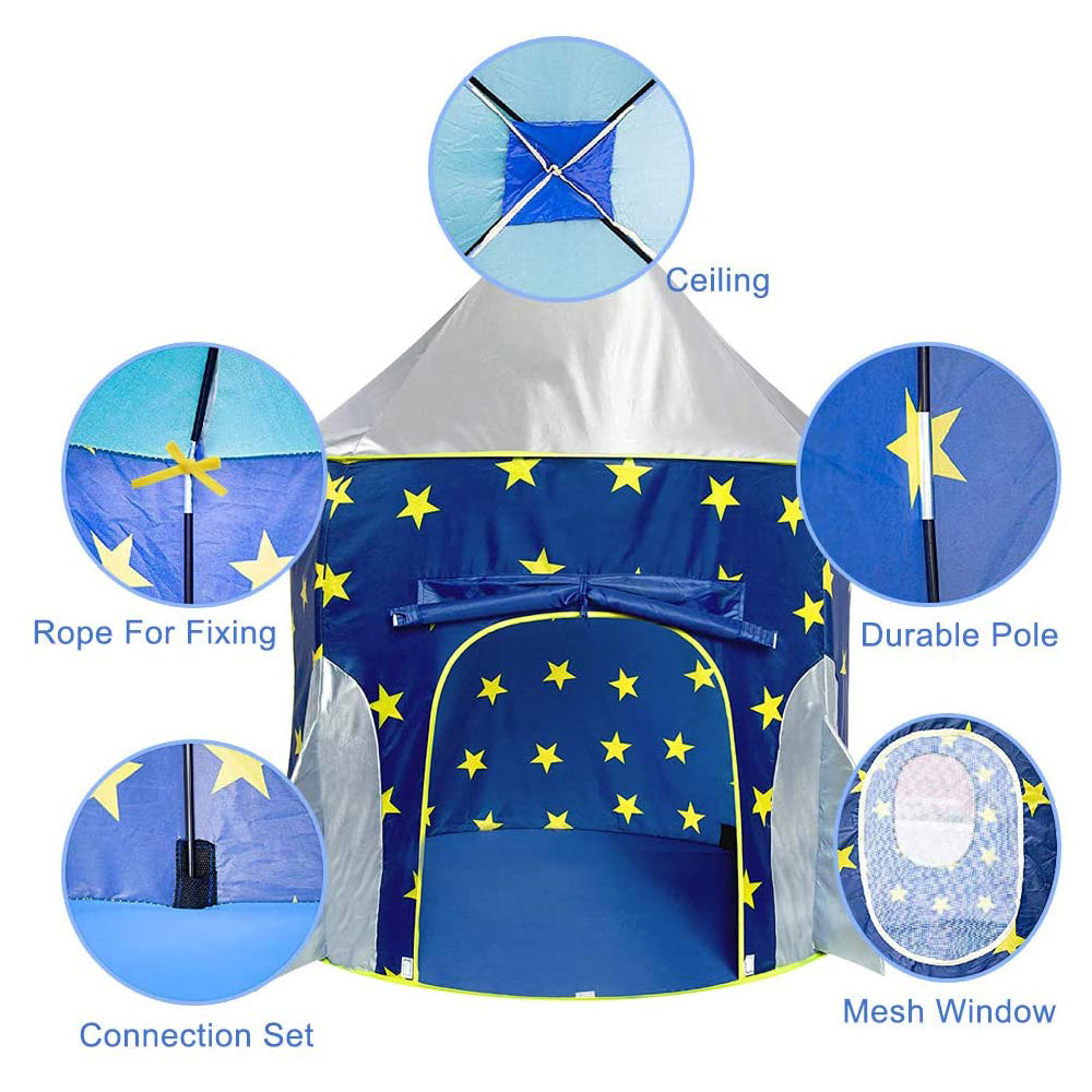 Pop Up Kids Tent - Spaceship Rocket Indoor / Outdoor