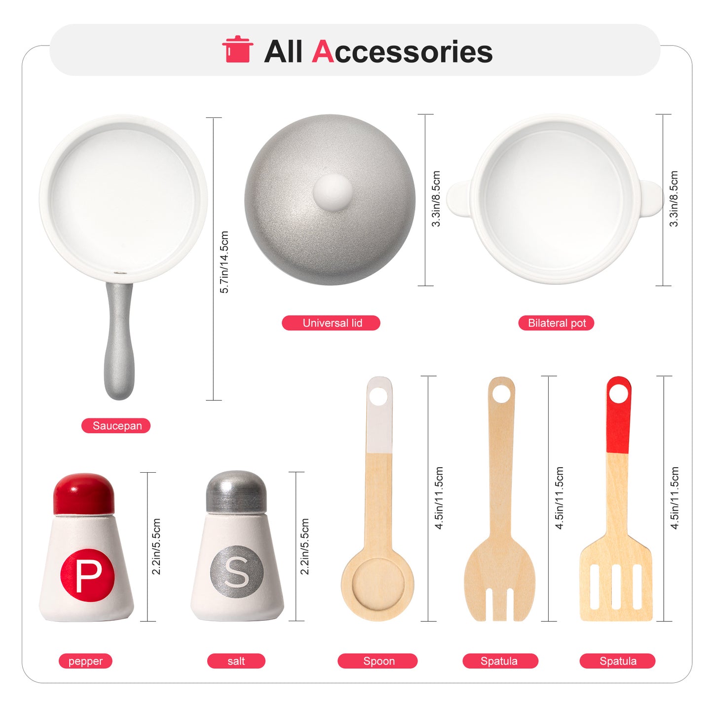 Children's White Wooden Gourmet Kitchen Play Set