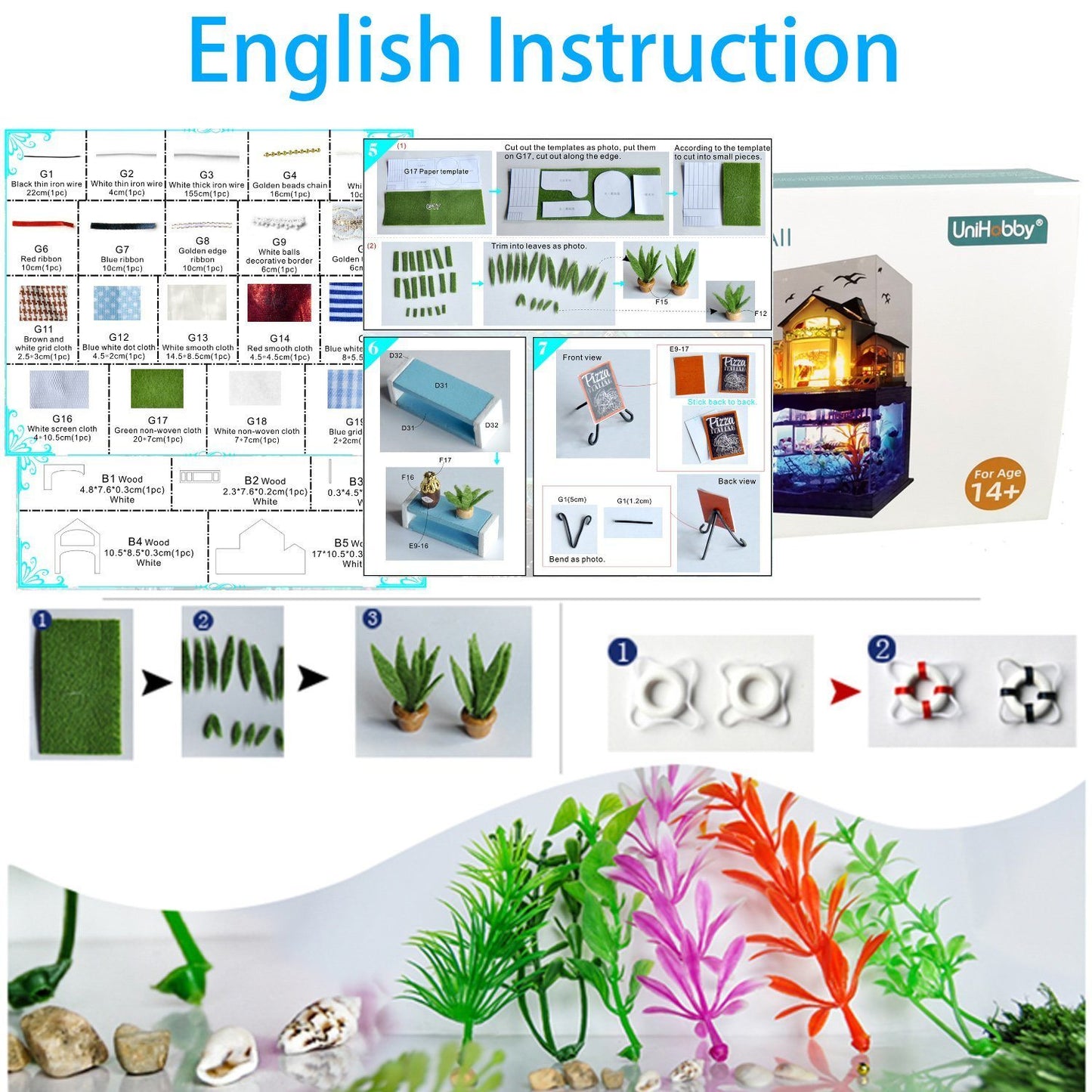 Dream Hawaii Seaside Villa - DIY Miniature Wooden Dollhouse Kit