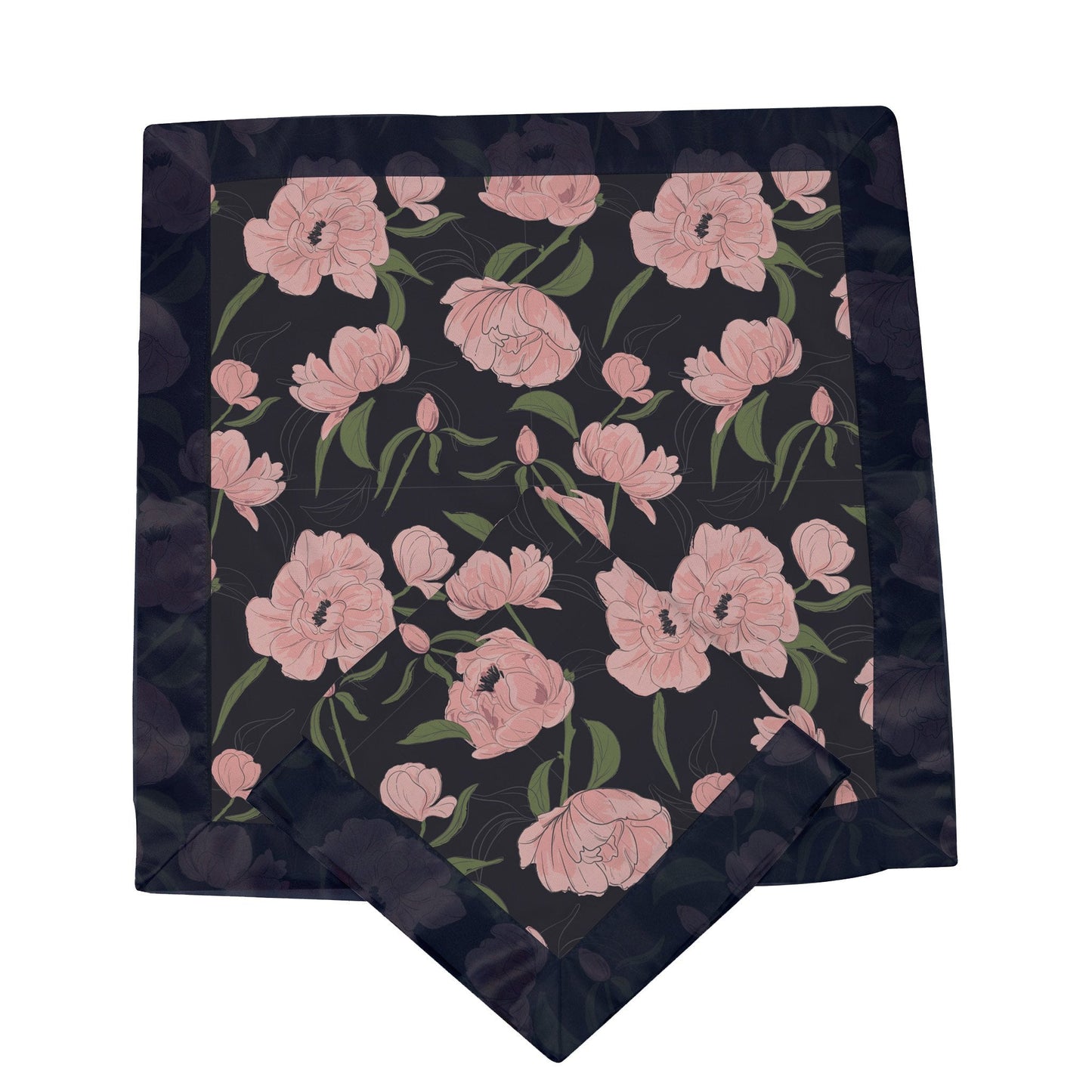 Peonies Black Blankies - 2 Pack