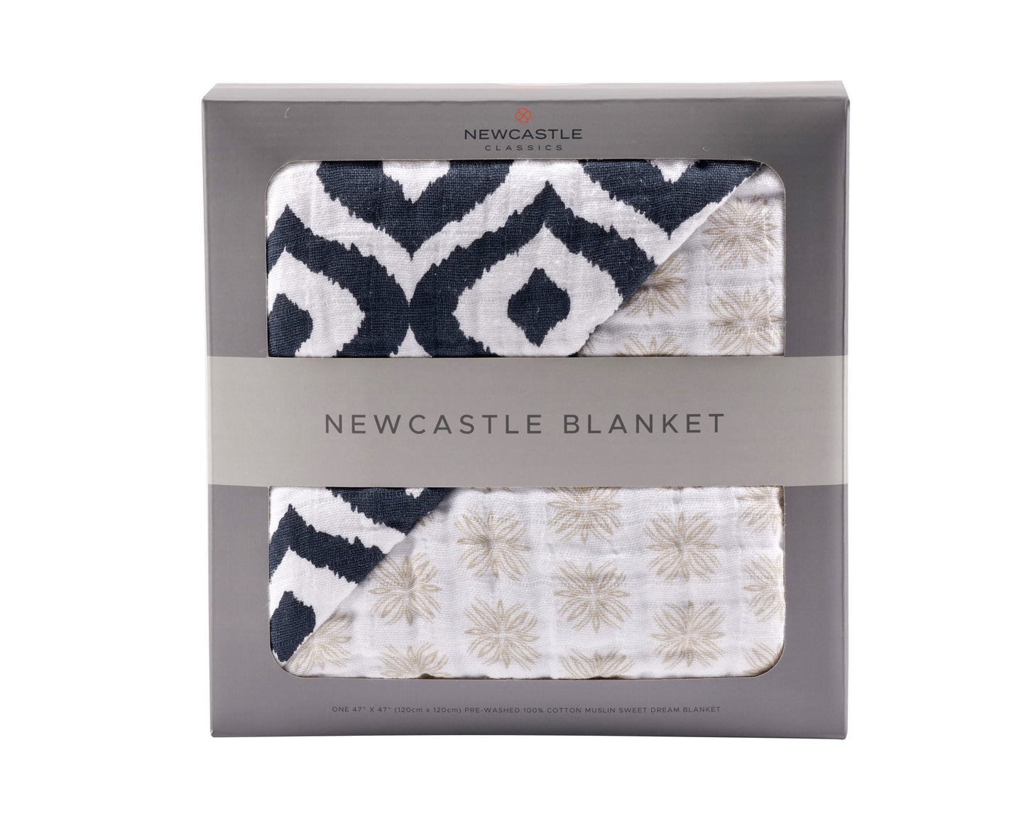 Moroccan Blue and Flower Child Cotton Muslin Blanket