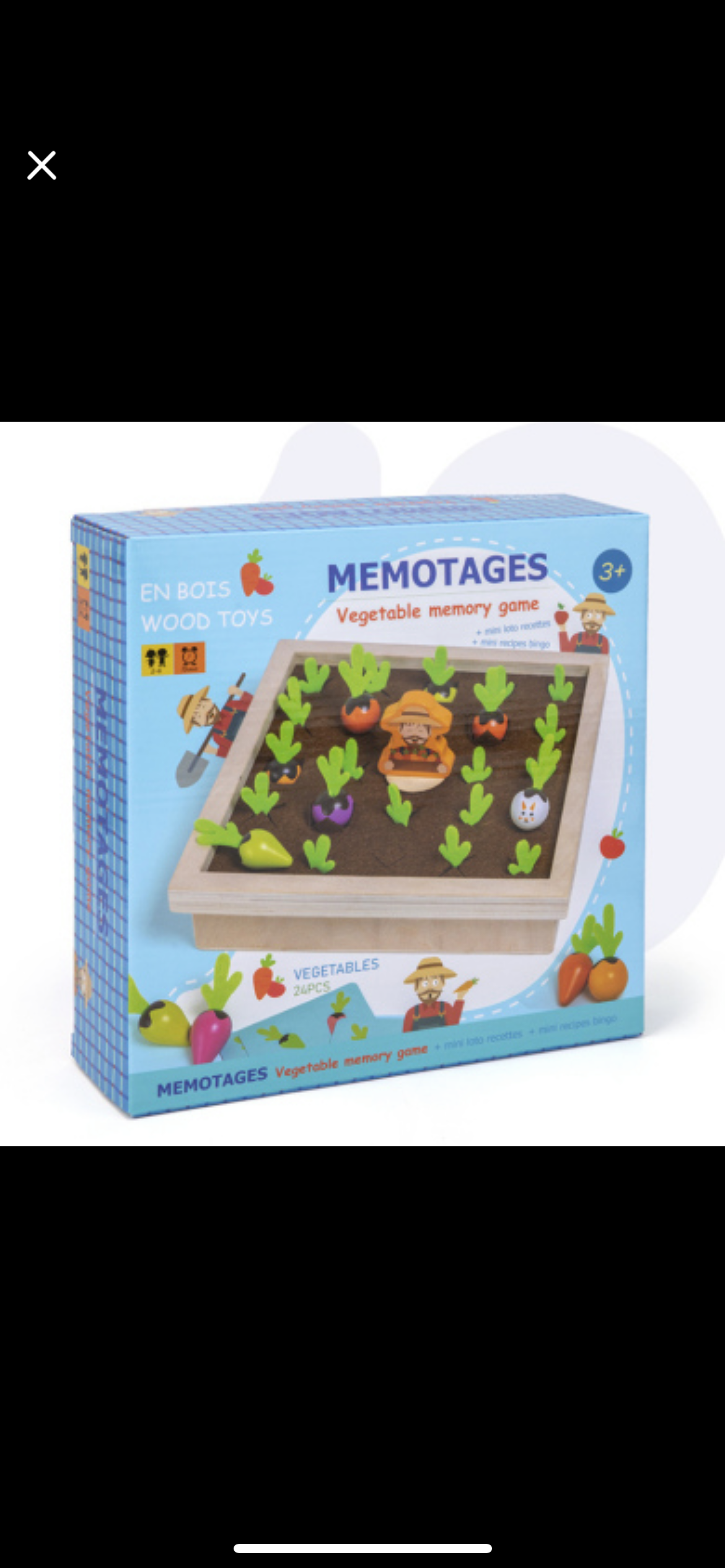 Wooden Vegetable Garden Memory Matching Game