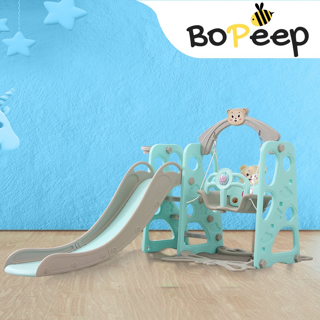BoPeep Kids Slide Swing w/ Basketball Hoop