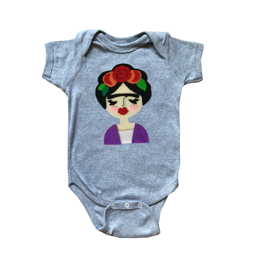 FRIDA Infant Bodysuit - Gray and Pink