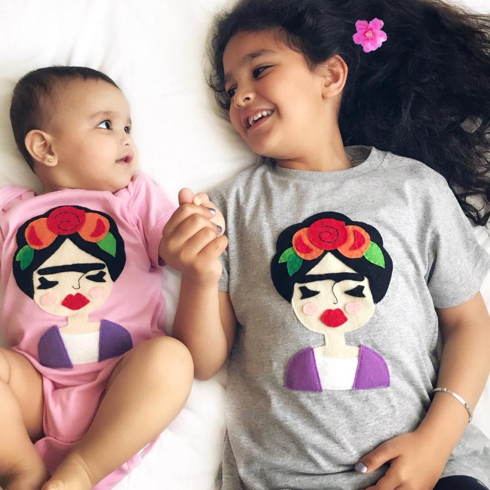 Frida Kahlo is such an inspiration! WE love her art and revolutionary spirit. Handmade and hand-stitched. For boys & girls. Materials: Felt pieces cut and appliqued to the 100% cotton onesie. This cool unique tee is made to order and with 100% love!