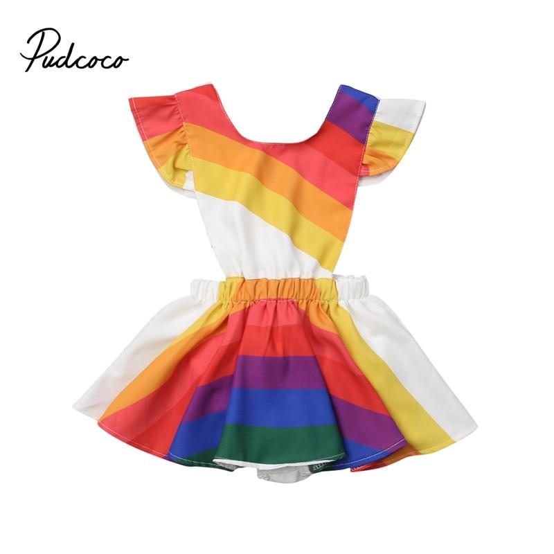 Toddler Girl Rainbow Striped Summer Dress