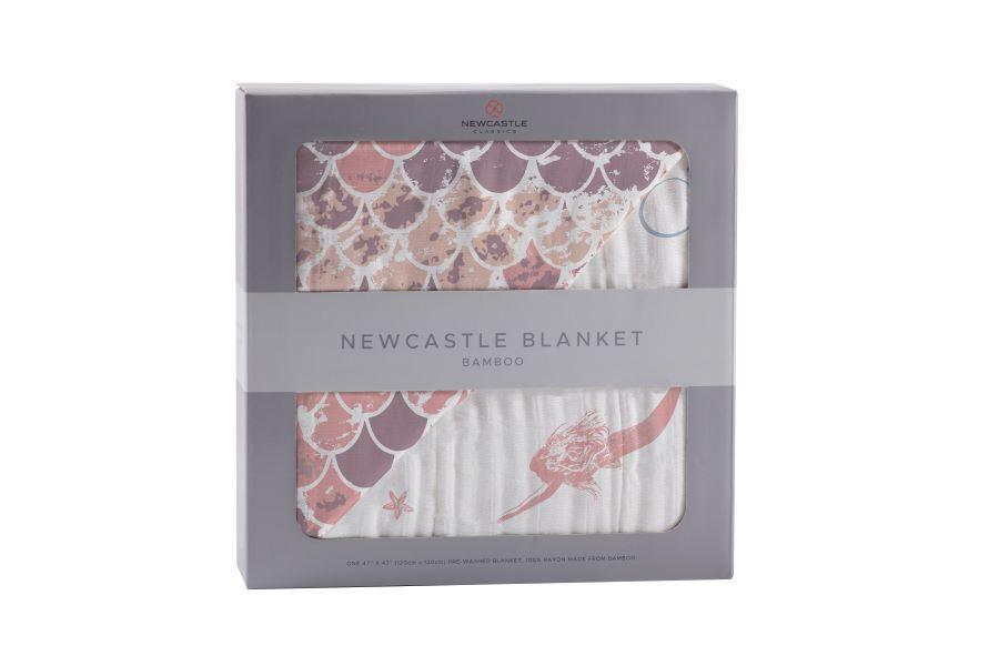 Mermaids and Scales Reversible Bamboo Muslin Blanket