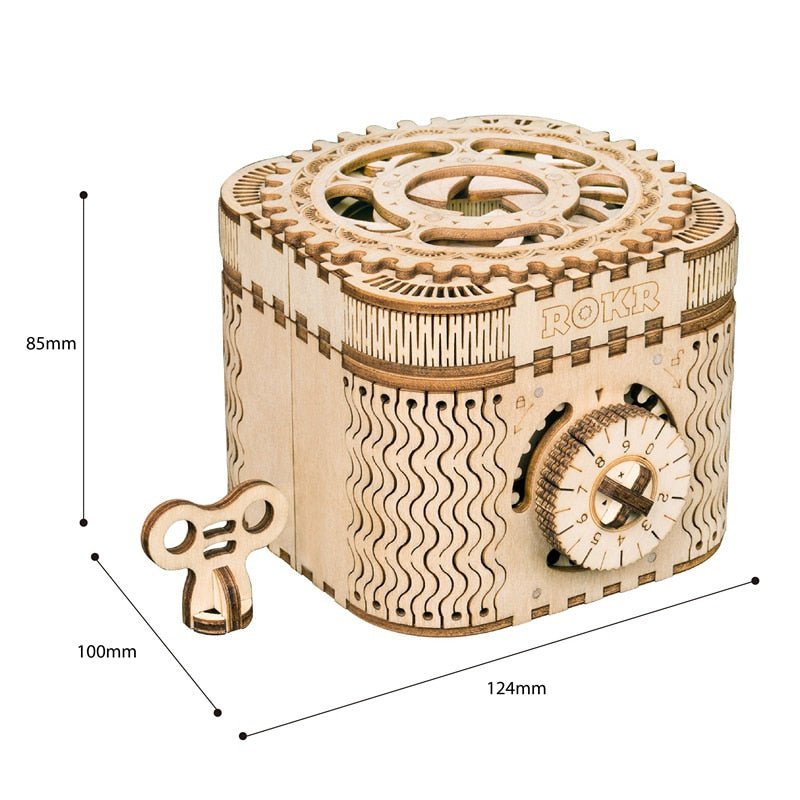 123pcs Creative DIY 3D Treasure Box Wooden Puzzle Game Assembly Toy Gift for Children Teens Adult