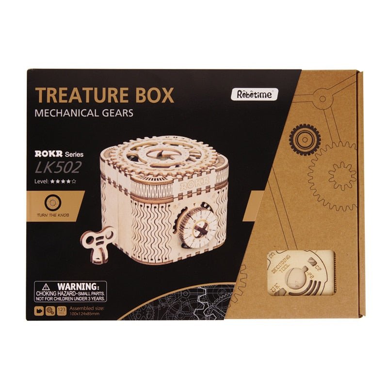 123pcs Creative DIY 3D Treasure Box Wooden Puzzle Game Assembly Toy Gift for Children Teens Adult