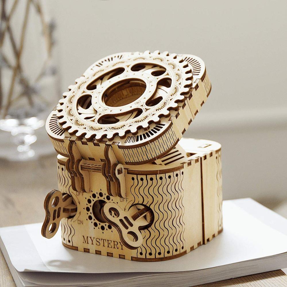 123pcs Creative DIY 3D Treasure Box Wooden Puzzle Game Assembly Toy Gift for Children Teens Adult