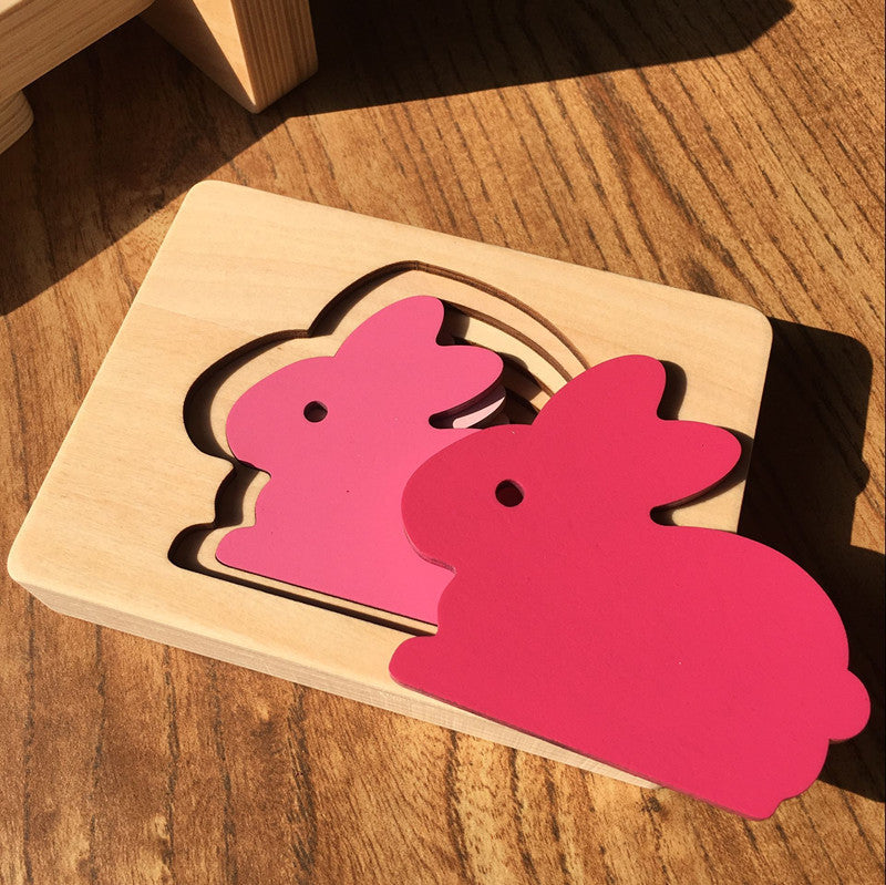 Children's Animals Multi-layer Wooden Puzzle Toy Sets