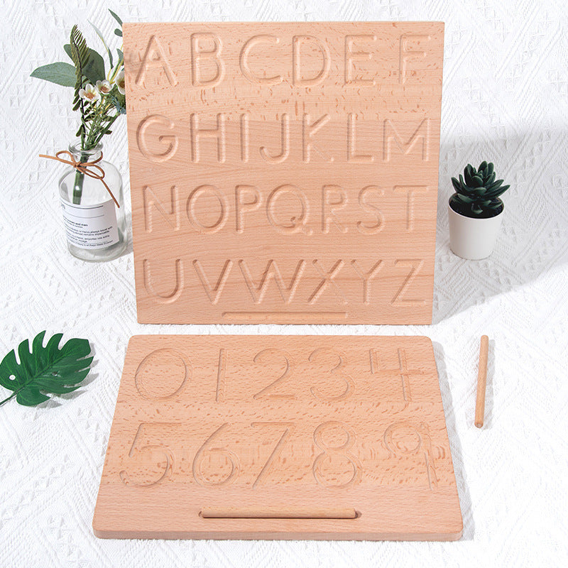 Wooden Concave Groove Lettering Board Early Education Montessori