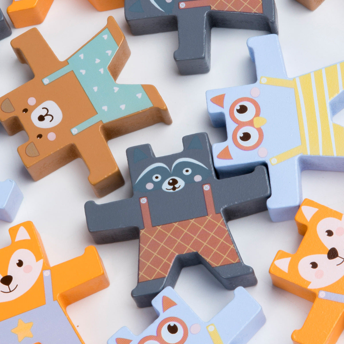 Wooden Animal Building Block Jenga Balance Set