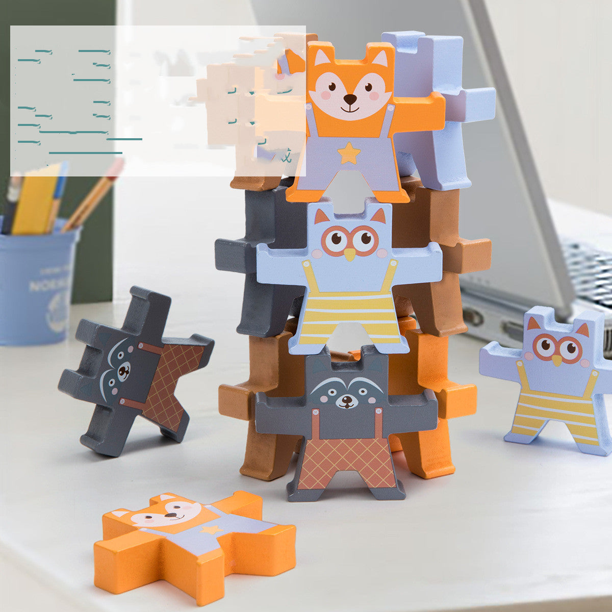 Wooden Animal Building Block Jenga Balance Set
