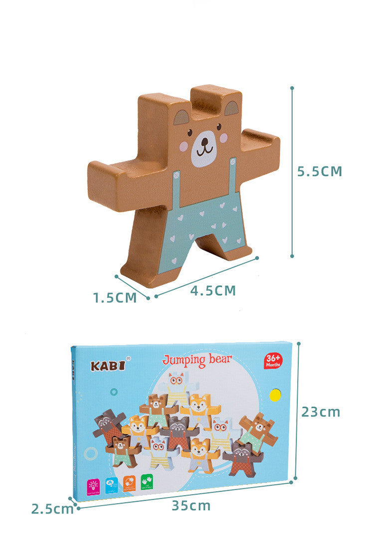 Wooden Animal Building Block Jenga Balance Set