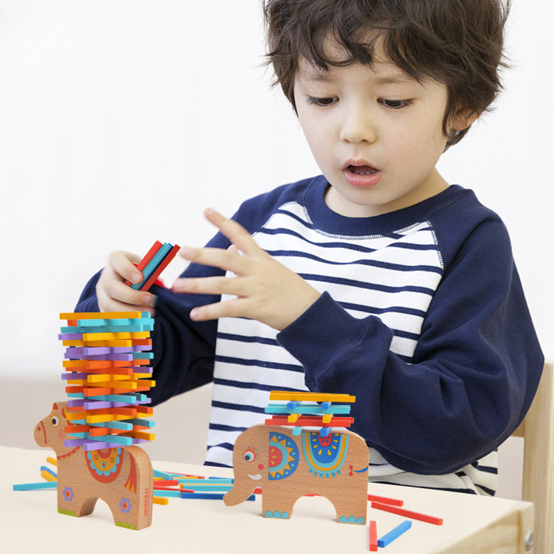 Children's Wooden Animal Jenga Balance Stacks