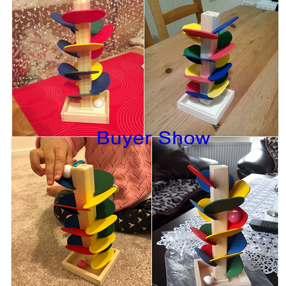 Colorful Wooden Tree Marble Run Montessori Toy